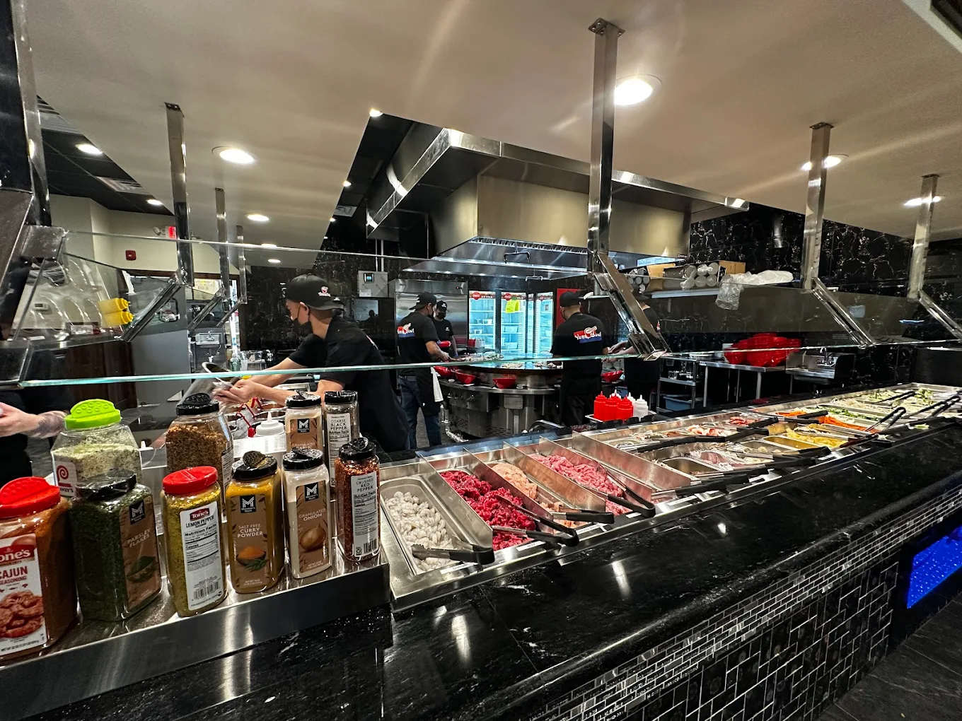 Serving counter inside Yummy Bowl